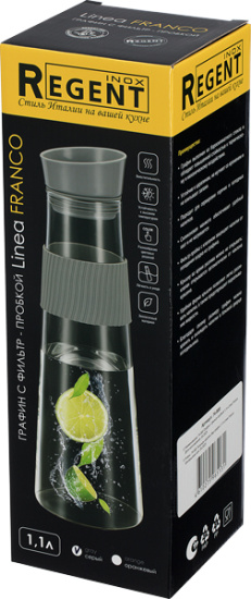 Графин с фильтр-пробкой 1,1л Linea Franco 74-900 