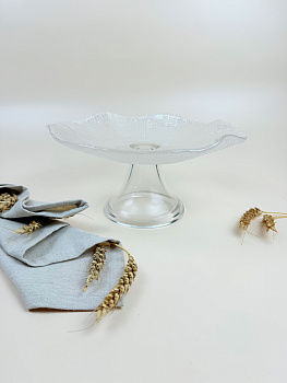 Фруктовница на ножке 24.5 см прозрачная IVV (реплика) OLS-8393.1