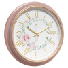 3527-012 (10) Часы настенные круг d=35см, корпус розовый с патиной, "Розы", Рубин