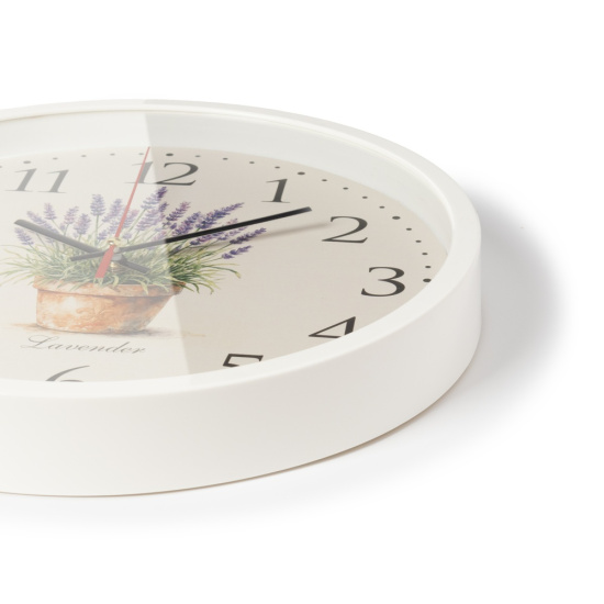 3027-042 (10) Часы настенные круг d=30см, корпус белый "Лаванда", Рубин