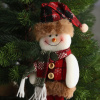 Мягкая подвеска "Снеговик в клетку" 8х29 см, красно-коричневый 3544122