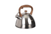 Чайник 3,0л со свистком из нержавеющей стали с ручкой под дерево kuk-07/3103422