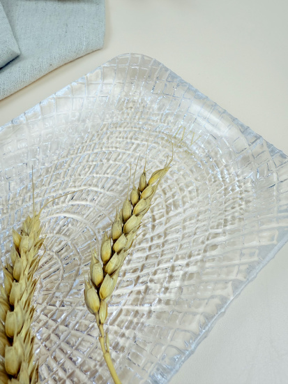 Блюдо прямоугольное 26.5*12.5 см прозрачное IVV (реплика)  OLS-8233.1