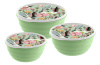 Комплект мисок "Latina" 3 шт. (1,1л+2,1л+3,2л) с крышками с декором (зеленый) 222133818/08