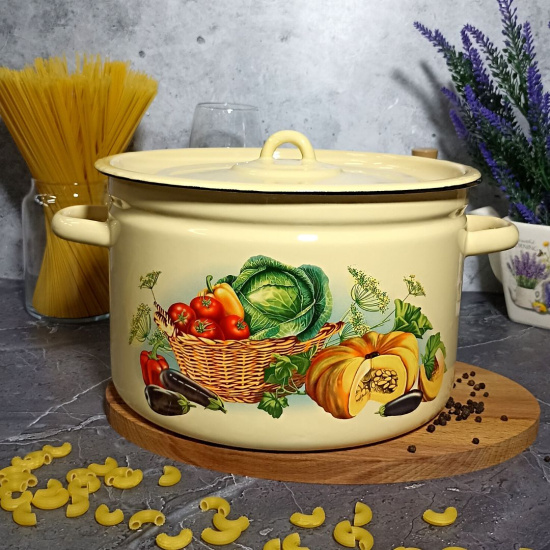 Кастрюля 7.0л 1с18с крем. Урожай