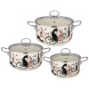 НАБОР КАСТРЮЛЬ AGNESS ЭМАЛИРОВАННЫХ СЕРИЯ "ПАРИЖСКИЕ КОТЫ", 6ПР. 2,0/2,8/3,6Л,18Х11/20Х12/ (934-715)