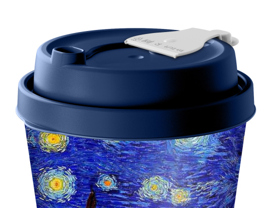 Стакан с крышкой 550мл с декором с клапаном "Искусство" (микс) 223134690/00