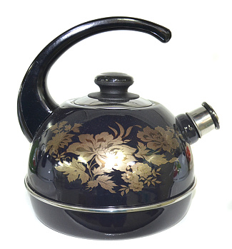 Чайник 3,5л Т04/35/02/15 (конс.ручка)-черный "Олимпия" (декор-  нерж.сталь) (4) 
