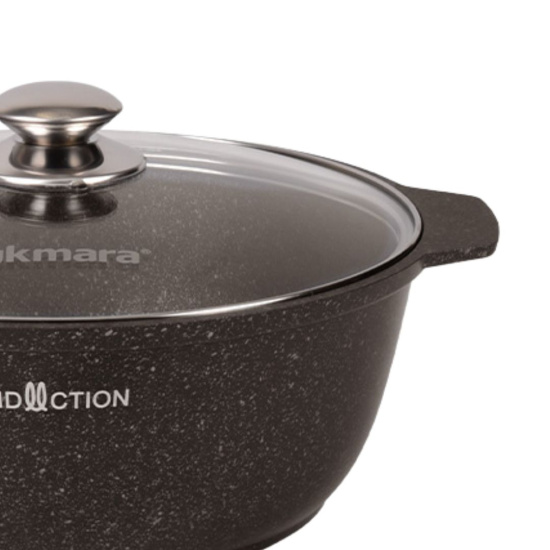 Кастрюля-жаровня 4л со стеклянной крышкой, АП (кофейный мрамор)  линия "Marble Induction" жмки41а  Кастрюля-жаровня 4л со стеклянной крышкой, АП (кофейный мрамор)  линия "Marble Induction" жмки41а