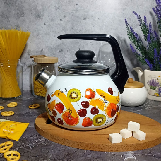 Чайник для плиты 2,0л 1RA12 белосн. со св. Fruits Чайник для плиты 2,0л 1RA12 белосн. со св. Fruits
