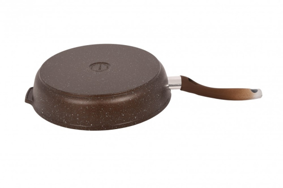 Сковорода 280/65мм с ручкой,стеклянной крышкой,антипригарное покрытие(кофейный мрамор) смк284а Сковорода 280/65мм с ручкой,стеклянной крышкой,антипригарное покрытие(кофейный мрамор) смк284а