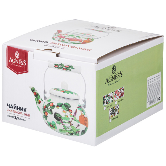 ЧАЙНИК AGNESS  ЭМАЛИРОВАННЫЙ, 2,5 Л 934-566