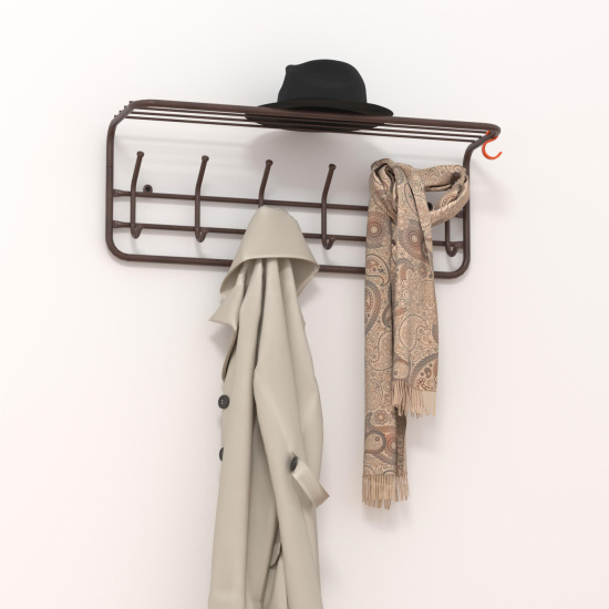 Вешалка с полкой 80см (7) Коричневый