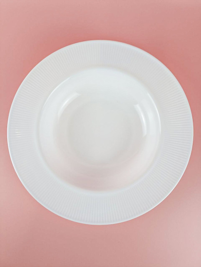 Тарелка суповая Lavenir HoReCa "Stripes" 23,5 см, 9.5" OUSTP-95 WHITE стеклокерамика 106337