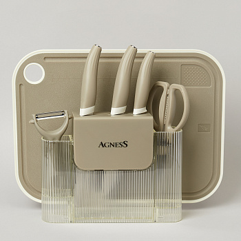 НАБОР КУХОННЫХ ПРЕДМЕТОВ 7ШТ ЦВЕТ СЕРЫЙ 671-030