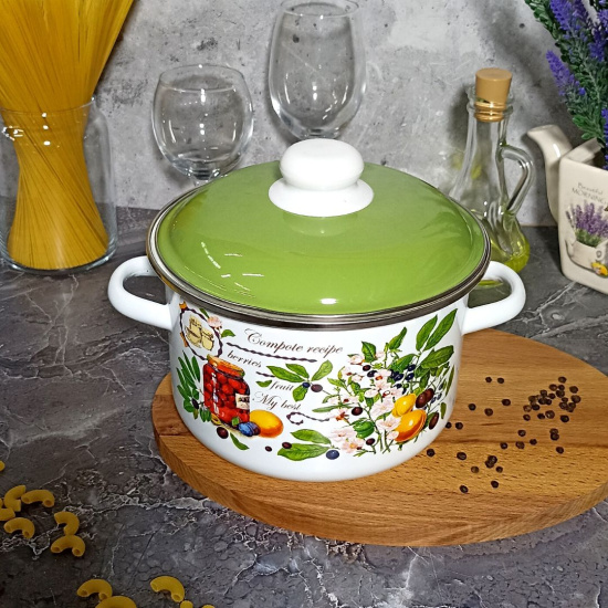 Кастрюля 3,0л цил. Вкусный компот 6RD181М белосн. Кастрюля 3,0л цил. Вкусный компот 6RD181М белосн.