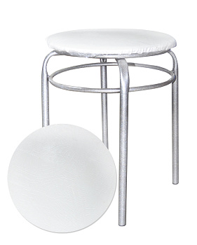 Табурет "Великан" с 2-кольца Н-22 к/з бел.крокодил н.хром