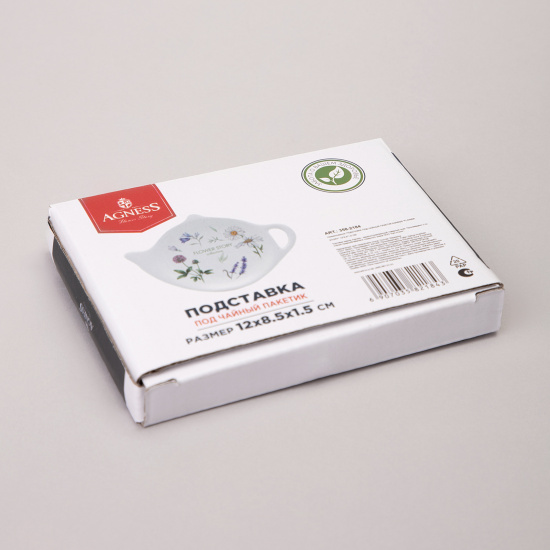 ПОДСТАВКА ПОД ЧАЙНЫЙ ПАКЕТИК AGNESS "FLOWER STORY" 12*8,5*1,5 СМ (КОР=144ШТ.) (358-2184)