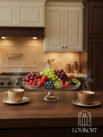 Тортница 31 см  прозрачная IVV (реплика) OLS-8290.1