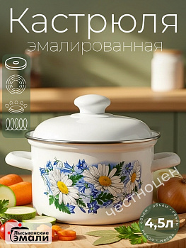 Кастрюля 4,5л 1615 АП2/4  "Ромашковое поле"