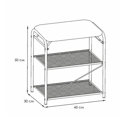 Подставка для обуви "Гранада 13_НБК" с сиденьем нубук (Графит) 