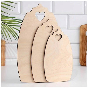 Набор досок разделочных сердечко  ЛБ-185