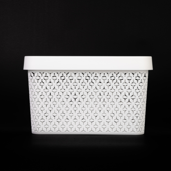 Корзина "Элемент" 17л (с крышкой)(белый) М9019