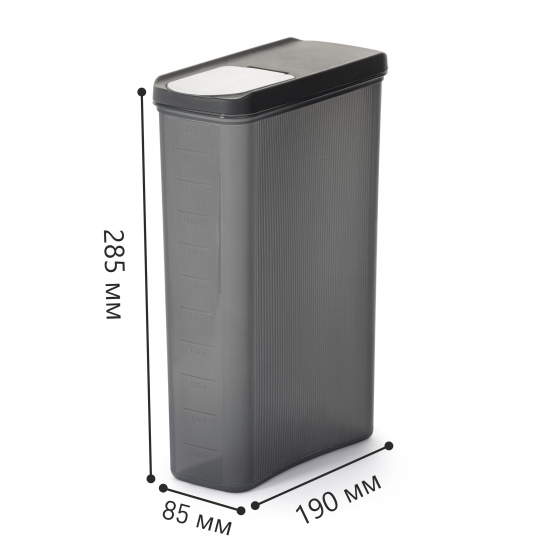 Емкость для сыпучих продуктов "Лайн" 3л (графитовый) М9008 Емкость для сыпучих продуктов "Лайн" 3л (графитовый) М9008