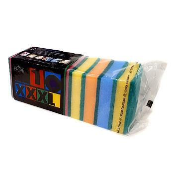 Губка бытовая с чистящим слоем 10шт "Гранд" ГХ004