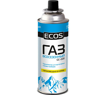 Газ всесезонный т.м. ECOS в баллоне GC-220 (цанговый, 220 г, Корея) 140539