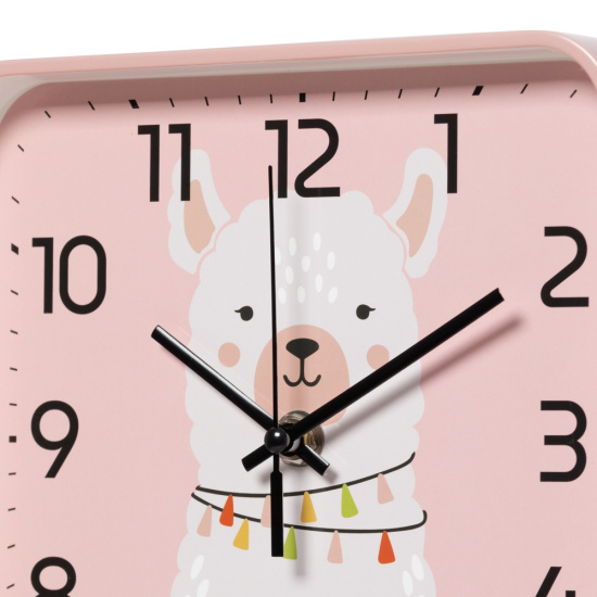 1918-013 (10) Часы настенные квадрат 19х19см, корпус розовый, "Альпака"