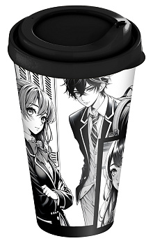 Стакан с крышкой 550мл с декором "Аниме" (черный) 223134830/01