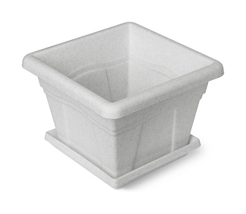 Горшок Квадро с поддоном 12.2л 32х32см мрамор С165М Горшок Квадро с поддоном 12.2л 32х32см мрамор С165М