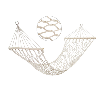 Гамак-сетка (хлопок) Ham-20 с деревянной планкой, р-р 200х80 см 004974