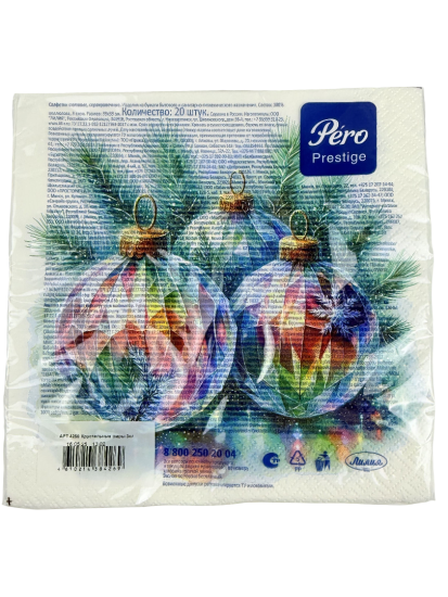 Салфетки Pero Prestige 33*33 Хрустальные шары 3сл 20л 4269