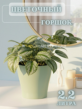 Горшок цв. "Лея" 2,2л двойной (с автополивом) (св.зеленый)  М8267