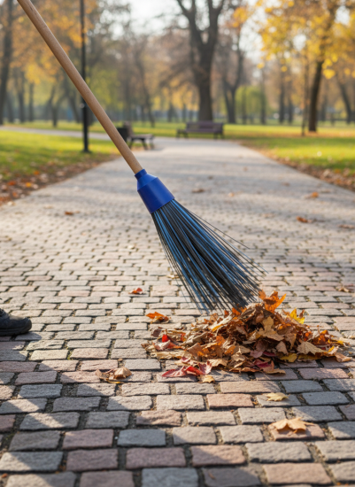 Метла синтетическая круглая без черенка (4 кольца) Кузьмич