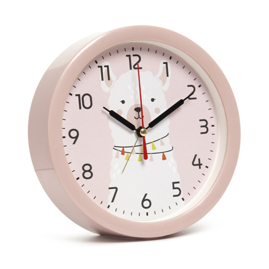 В4-053 Будильник кварц d=15см, корпус розовый "Альпака", Рубин