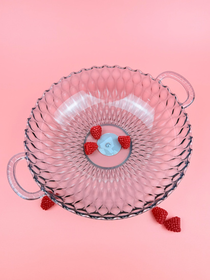 Фруктовница с ручками 22см (пластик) цвет микс OLS-033А-5