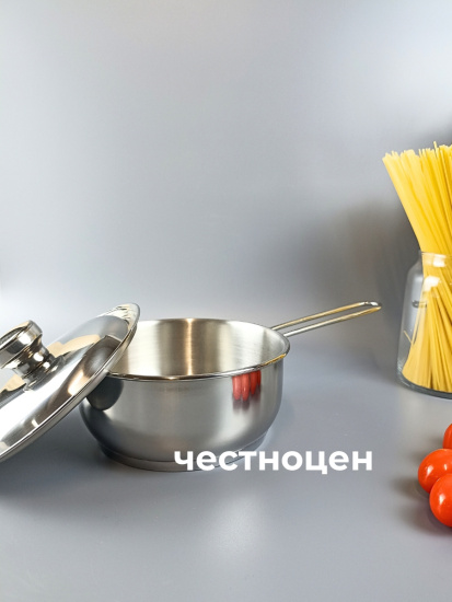 Ковш с крышкой "Традиция" -1,0л, 160 мм, ТРС, КМ 3с106 (1с106) Ковш с крышкой "Традиция" -1,0л, 160 мм, ТРС, КМ 3с106 (1с106)