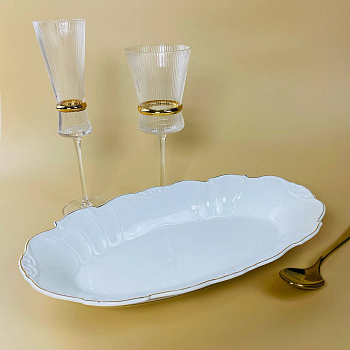 Овальное блюдо 36х21,5х5см КРОКУС ЗОЛОТО в под.уп.109-245