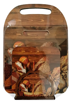 Комплект: Хлеб (доска разд, доска мал, подставка под горячее, салфетница) КМ-8