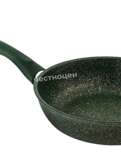 Сковорода 260мм с ручкой, со стеклянной крышкой, АП (Malachite), "Trendy Style" OZ-262tsml