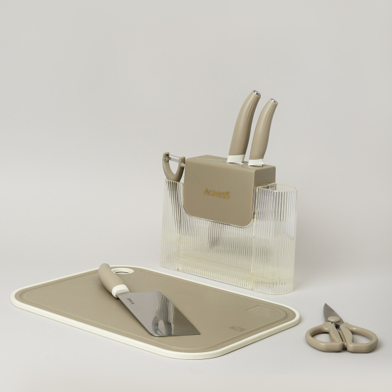 НАБОР КУХОННЫХ ПРЕДМЕТОВ 7ШТ ЦВЕТ СЕРЫЙ (671-030)