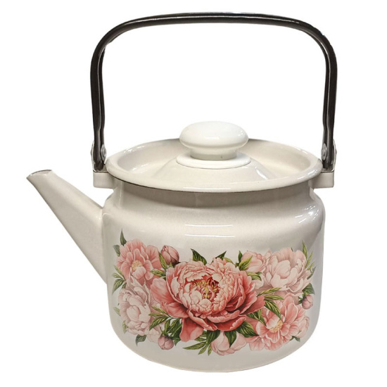 Чайник для плиты 2,0 литра С-2710П2/4ЖмРч (Букет пионов)