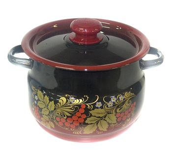 Кастрюля 4,0л сферическая красно-чёрная С1912.38 Кастрюля 4,0л сферическая красно-чёрная С1912.38