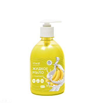 Мыло жидкое 500мл с глицерином Банановый мусс Vitano (7930124340467)
