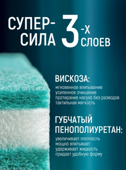 Салфетки трехслойные экстравпитывающие МУЛЬТИФИБРА 3шт 18*18см ЧИСТЮЛЯ С2307