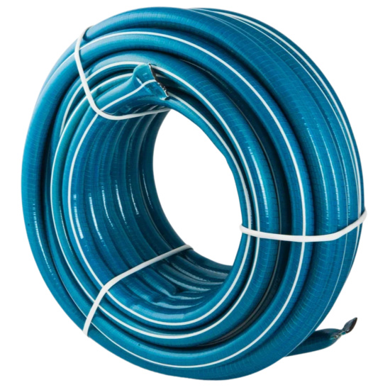Шланг поливочный ПВХ армированный 15мм/25м (супер) синий с белой полосой Шланг поливочный ПВХ армированный 15мм/25м (супер) синий с белой полосой