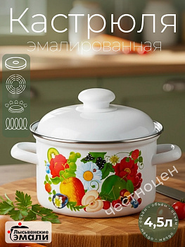 Кастрюля 4,5л 16154 АП2 "Фруктовый микс"